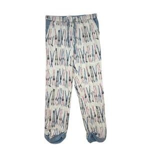 Munki Munki Ski Print Pajama Pants Small Cozy Lounge Sleepwear